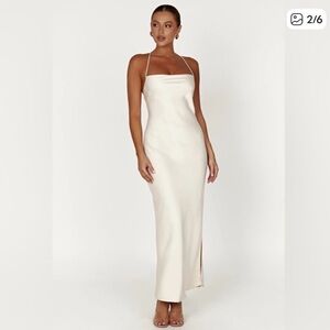 Meski Sydney Straight Neck Maxi Dress